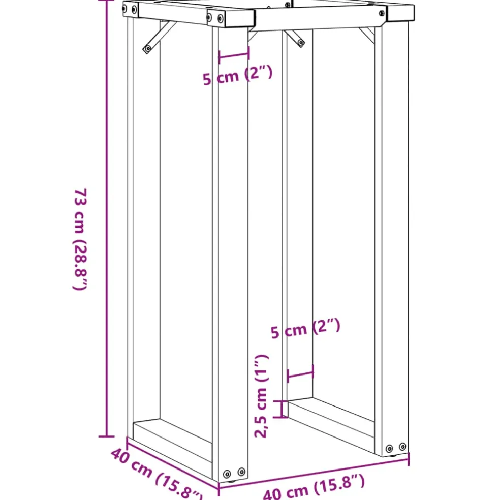vidaXL Eettafelpoten O-frame 40x40x73 cm staal