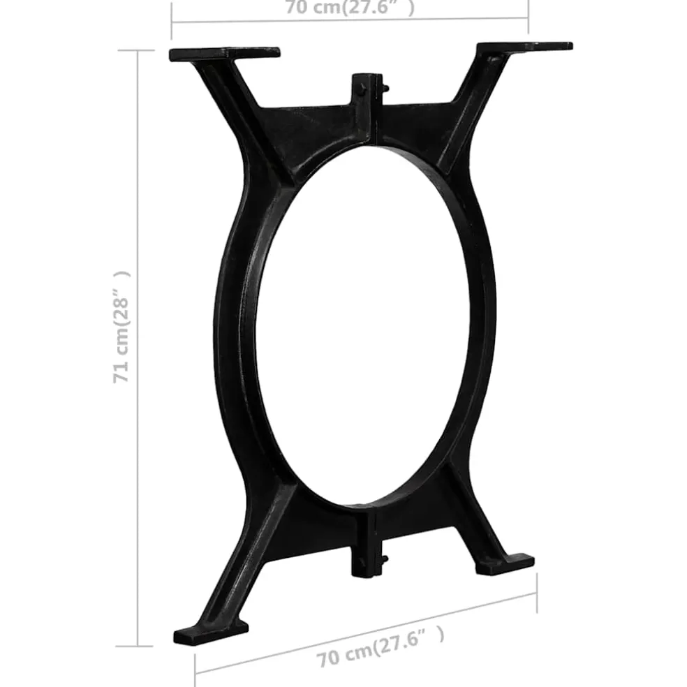 vidaXL Eettafelpoten 2 st O-frame gietijzer