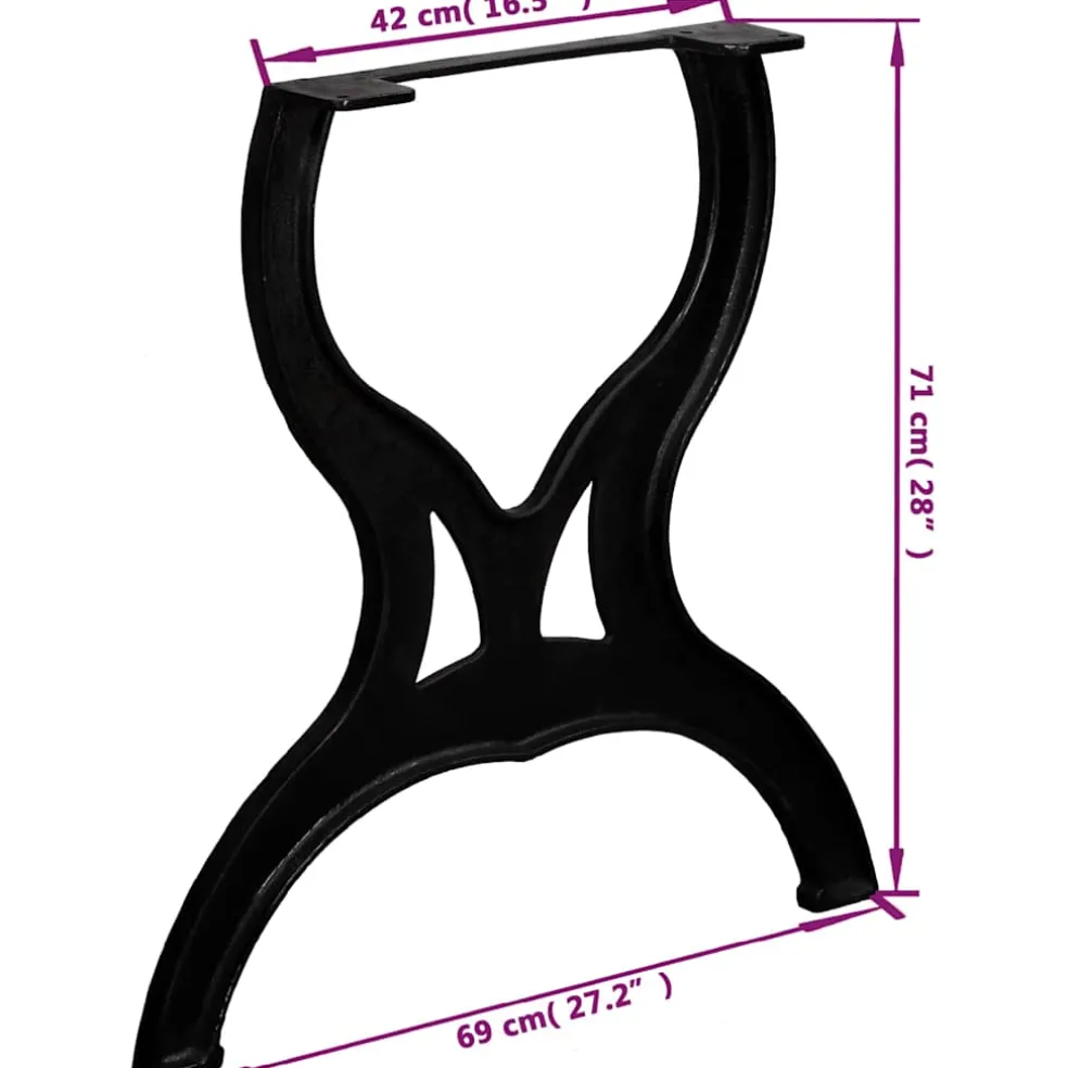 vidaXL Eettafelpoten 2 st X-frame gietijzer