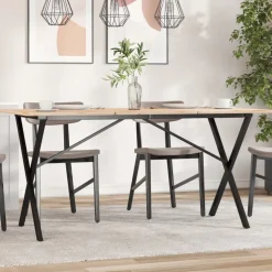 vidaXL Eettafelpoten X-frame 140x60x73 cm staal