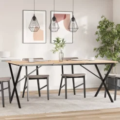 vidaXL Eettafelpoten X-frame 160x80x73 cm staal