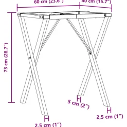 vidaXL Eettafelpoten X-frame 60x40x73 cm staal