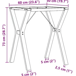 vidaXL Eettafelpoten Y-frame 60x50x73 cm staal