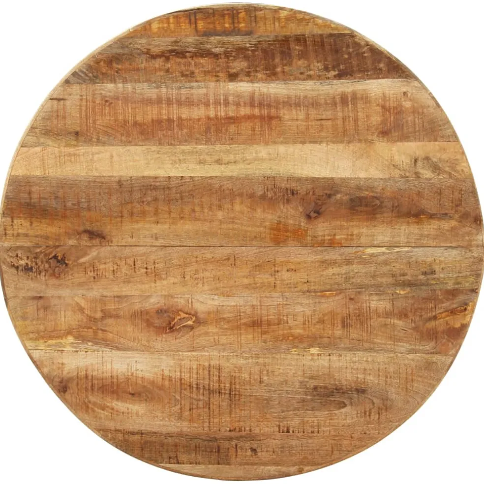 vidaXL Eettafel rond 100x100x75 cm ruw mangohout