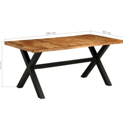 vidaXL Eettafelset massief acacia- en mangohout 7-delig