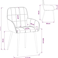 vidaXL Eettafelstoelen 4 st fluweel Blauw 56.5 x 50 x 85 cm