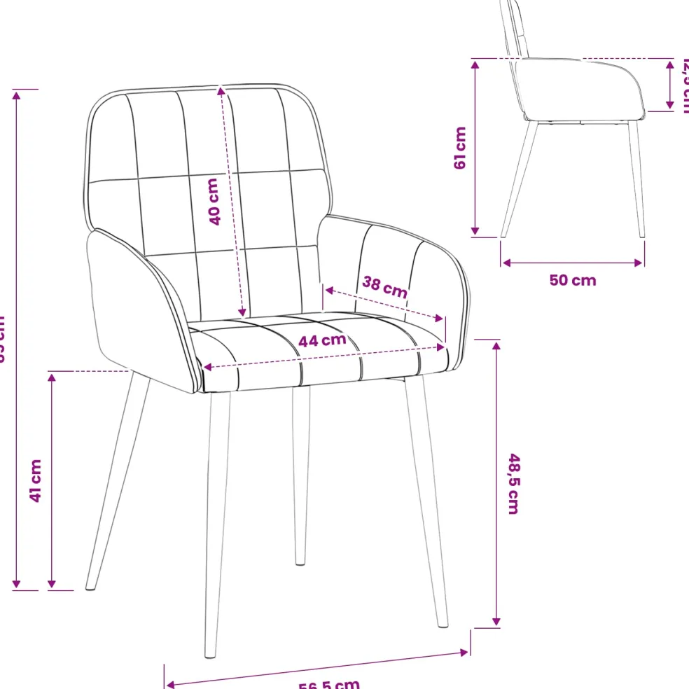 vidaXL Eettafelstoelen 4 st fluweel Blauw 56.5 x 50 x 85 cm