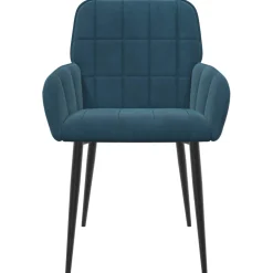 vidaXL Eettafelstoelen 4 st fluweel Blauw 56.5 x 50 x 85 cm