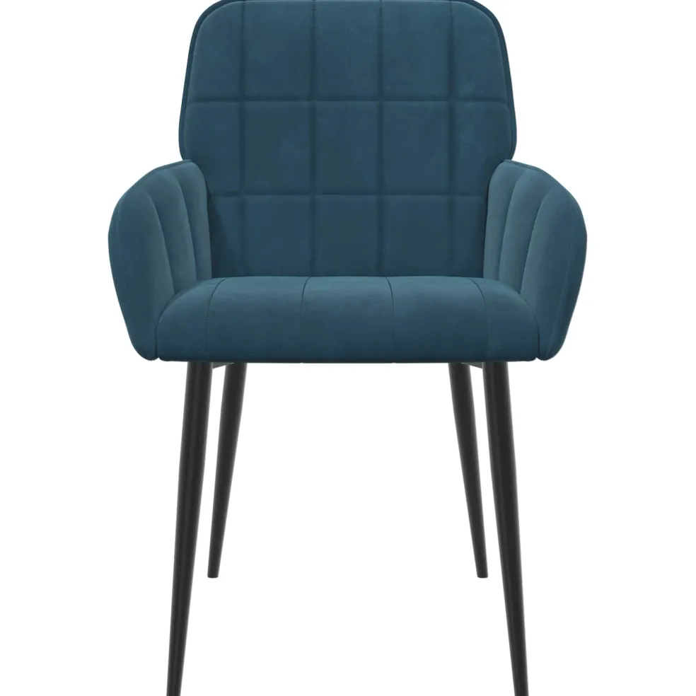vidaXL Eettafelstoelen 4 st fluweel Blauw 56.5 x 50 x 85 cm