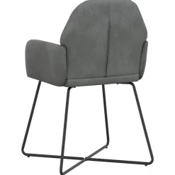 vidaXL Eettafelstoelen 4 st fluweel Donkergrijs 55 x 50 x 84 cm