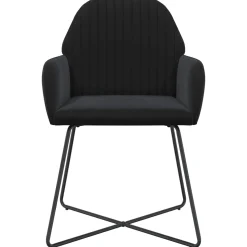 vidaXL Eettafelstoelen 4 st fluweel Zwart 55 x 50 x 84 cm