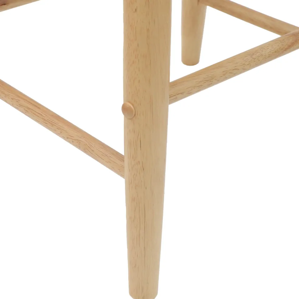 vidaXL Eettafelstoelen 2 st Massief Rubberhout Naturel 46 x 37 x 63 cm