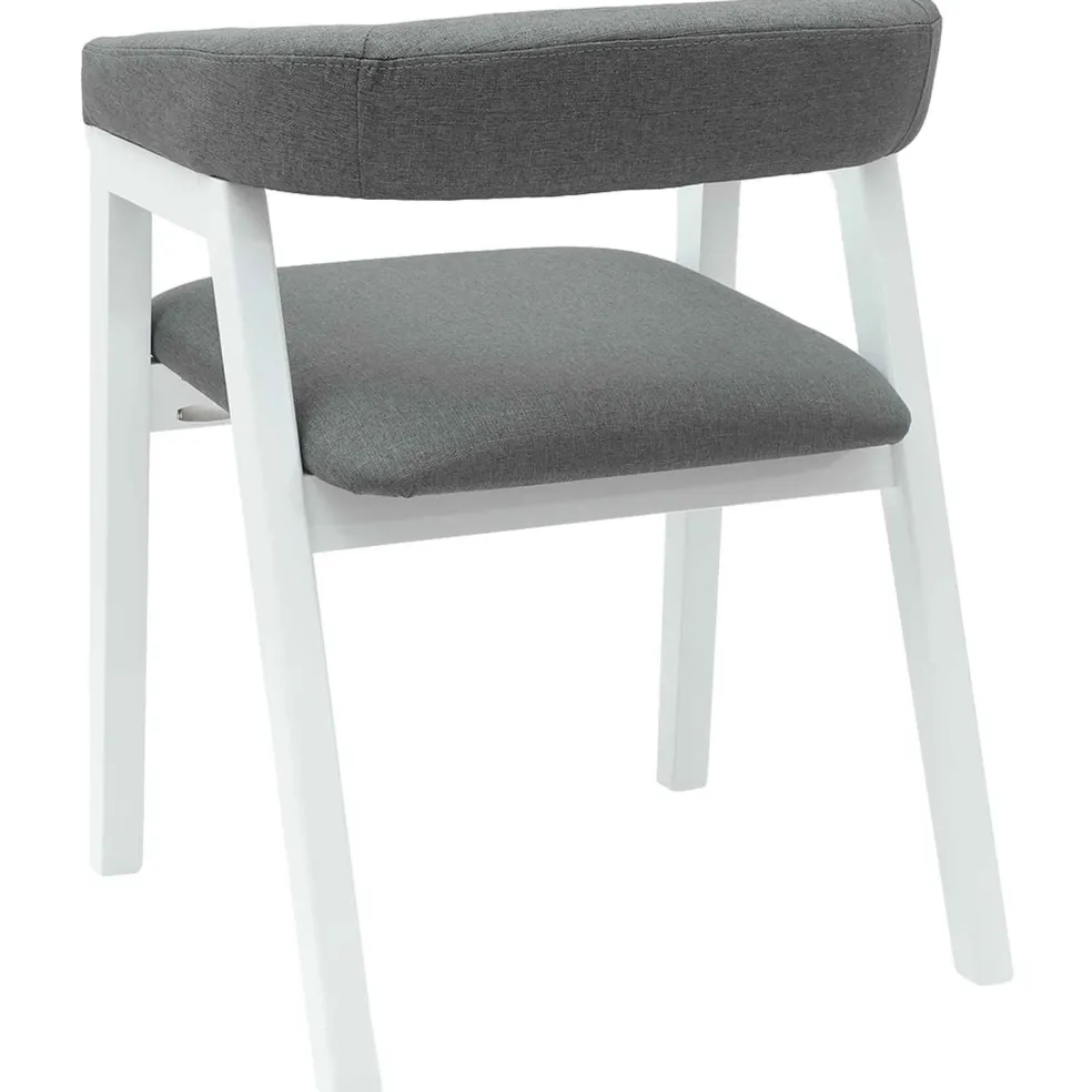 vidaXL Eettafelstoelen 2 st Massief Rubberhout Wit 54 x 57 x 73 cm