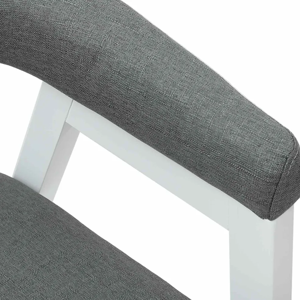 vidaXL Eettafelstoelen 2 st Massief Rubberhout Wit 54 x 57 x 73 cm
