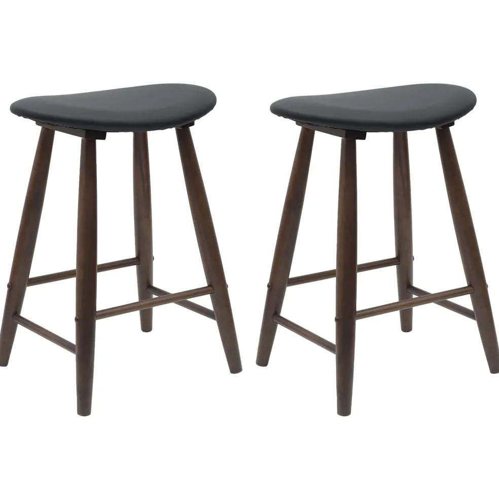 vidaXL Eettafelstoelen 2 st Massief Rubberhout Licht Bruin
