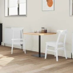 vidaXL Eettafelstoelen 2 st Massief Rubberhout Wit 46 x 37 x 63 cm