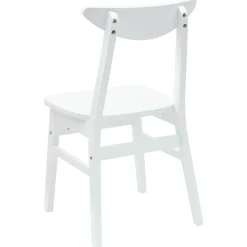 vidaXL Eettafelstoelen 2 st Massief Rubberhout Wit 46 x 37 x 63 cm