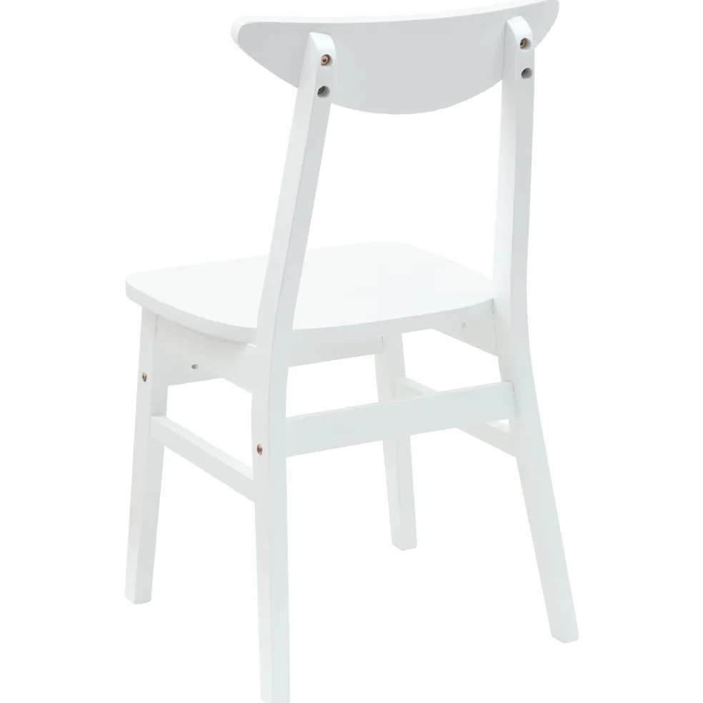 vidaXL Eettafelstoelen 2 st Massief Rubberhout Wit 46 x 37 x 63 cm