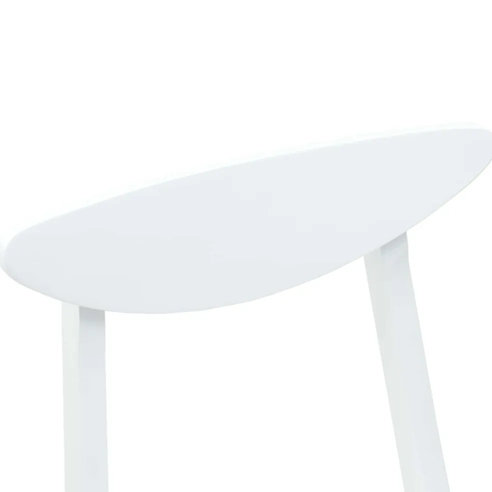 vidaXL Eettafelstoelen 2 st Massief Rubberhout Wit 46 x 37 x 63 cm