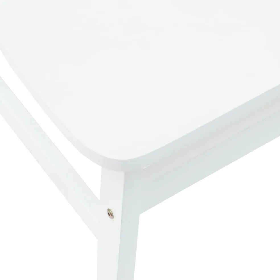 vidaXL Eettafelstoelen 2 st Massief Rubberhout Wit 46 x 37 x 63 cm