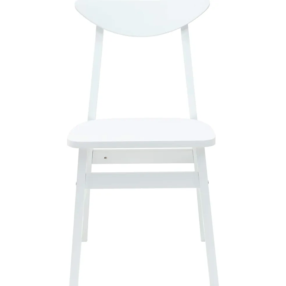 vidaXL Eettafelstoelen 2 st Massief Rubberhout Wit 46 x 37 x 63 cm