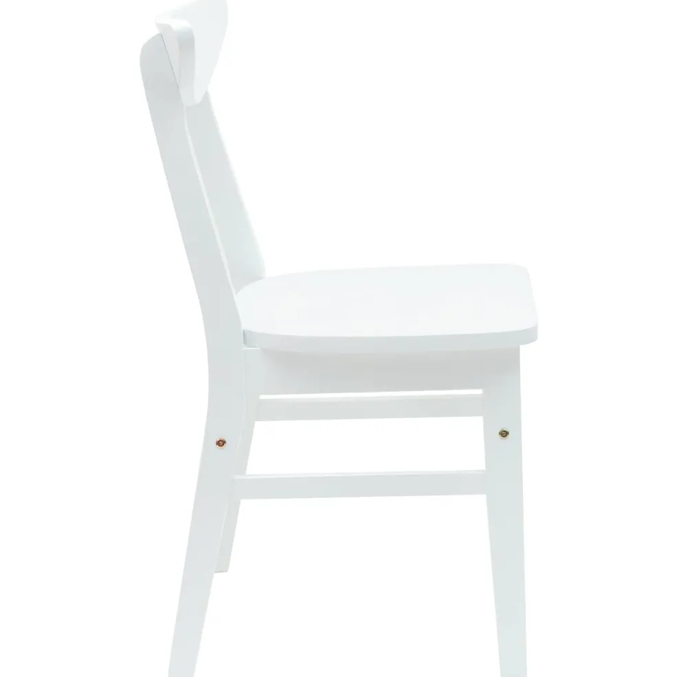 vidaXL Eettafelstoelen 2 st Massief Rubberhout Wit 42 x 47.5 x 81 cm