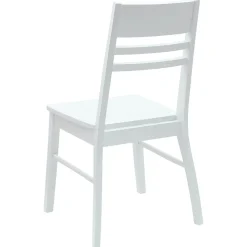 vidaXL Eettafelstoelen 2 st Massief Rubberhout Wit 43 x 54 x 89 cm