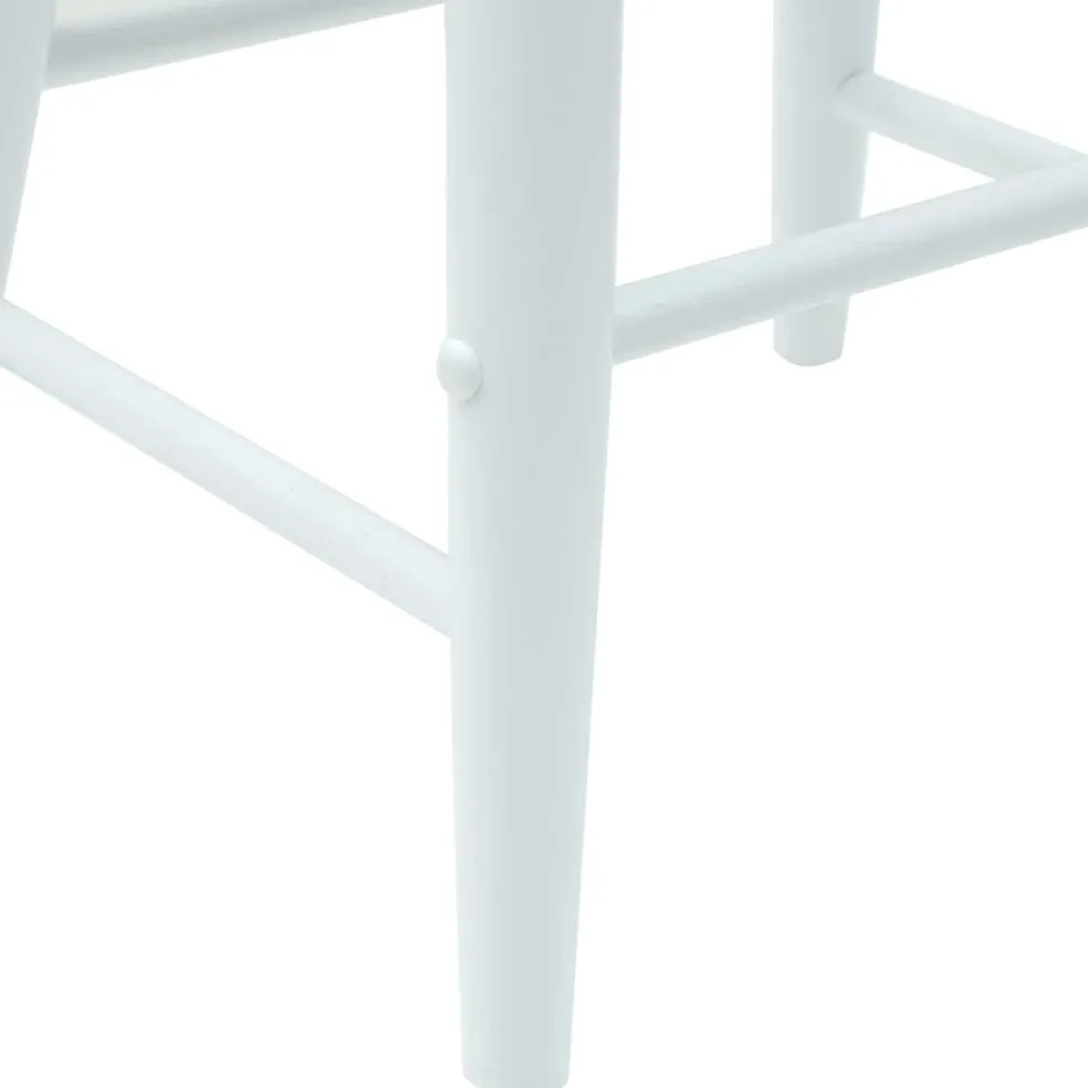 vidaXL Eettafelstoelen 2 st Massief Rubberhout Wit 46 x 37 x 63 cm