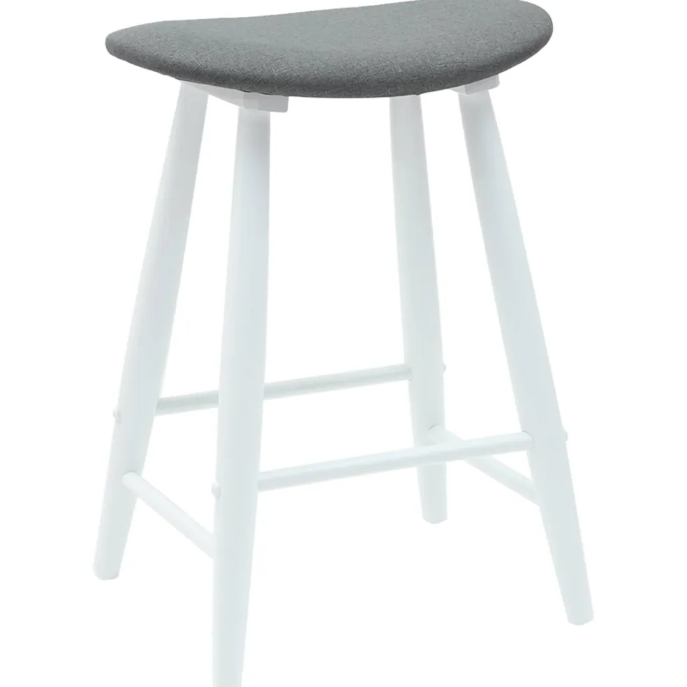 vidaXL Eettafelstoelen 2 st Massief Rubberhout Wit 46 x 37 x 63 cm