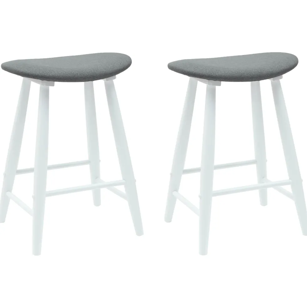 vidaXL Eettafelstoelen 2 st Massief Rubberhout Wit 46 x 37 x 63 cm