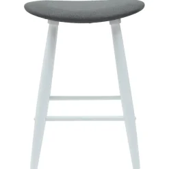 vidaXL Eettafelstoelen 2 st Massief Rubberhout Wit 46 x 37 x 63 cm