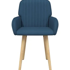 vidaXL Eettafelstoelen 4 st Stof Blauw 56,5 x 50 x 87,5 cm