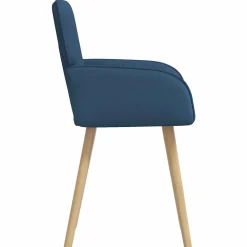vidaXL Eettafelstoelen 4 st Stof Blauw 56,5 x 50 x 87,5 cm