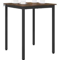 vidaXL Eettafels 60 x 60 x 75 cm Bewerkt hout Gerookt eiken Vierkant