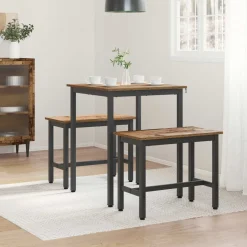 vidaXL Eettafels 60 x 60 x 75 cm Bewerkt hout Oud hout Vierkant