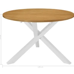 vidaXL Eettafel 120x75 cm MDF wit