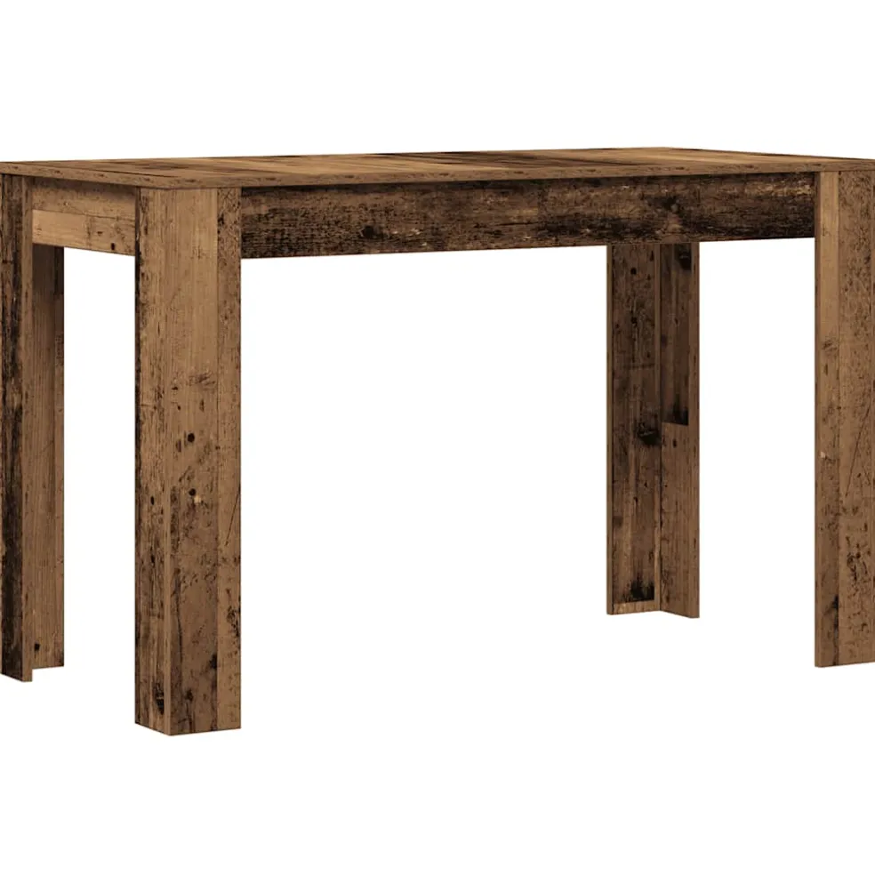 vidaXL Eettafel 120x60x76 cm bewerkt hout oud houtkleurig