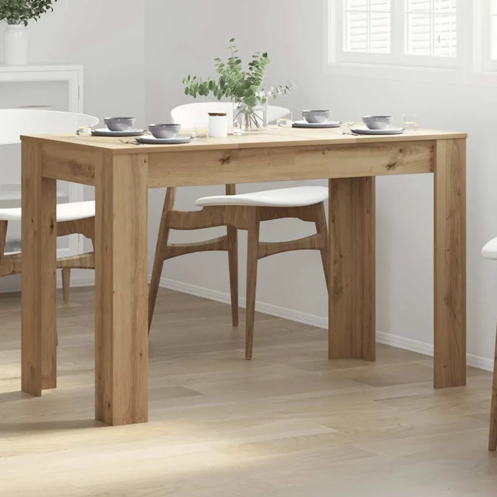 vidaXL Eettafel 120x60x76 cm bewerkt hout artisanaal eikenkleur