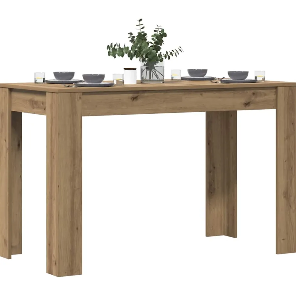 vidaXL Eettafel 120x60x76 cm bewerkt hout artisanaal eikenkleur
