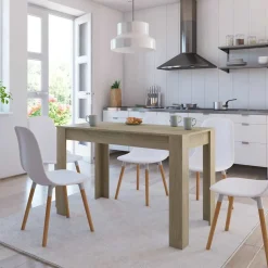 vidaXL Eettafel 120x60x76 cm bewerkt hout sonoma eikenkleurig