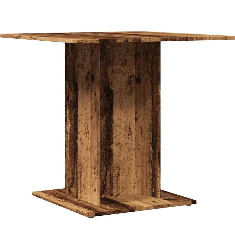 vidaXL Eettafel 80x80x75 cm bewerkt hout oud houtkleurig