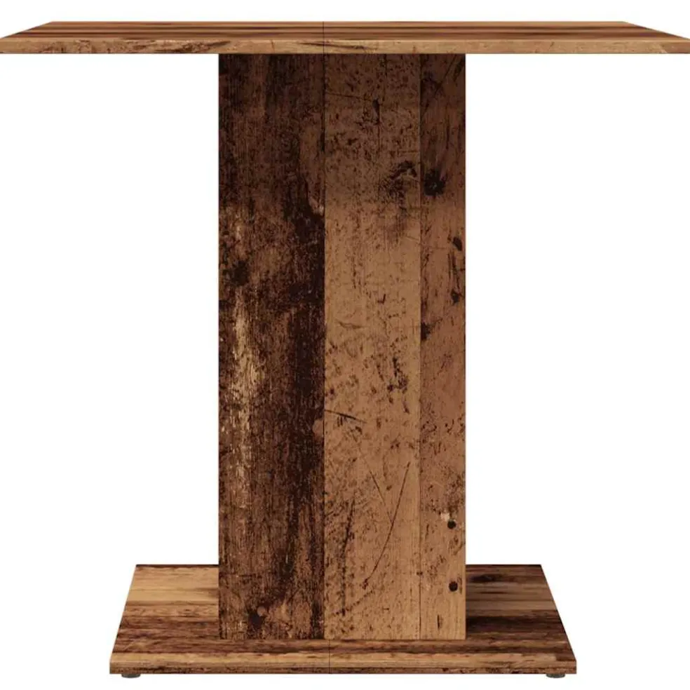 vidaXL Eettafel 80x80x75 cm bewerkt hout oud houtkleurig