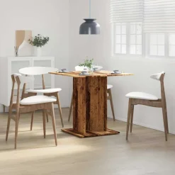 vidaXL Eettafel 80x80x75 cm bewerkt hout oud houtkleurig