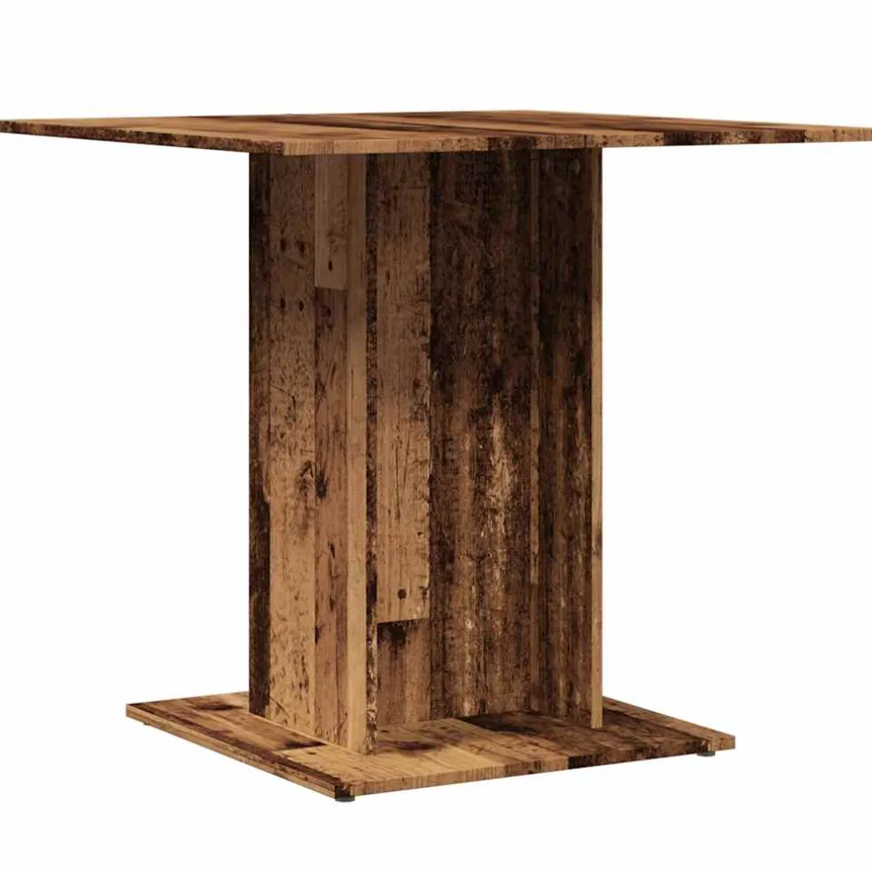vidaXL Eettafel 80x80x75 cm bewerkt hout oud houtkleurig