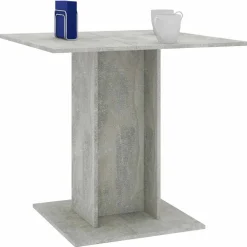 vidaXL Eettafel 80x80x75 cm bewerkt hout betongrijs