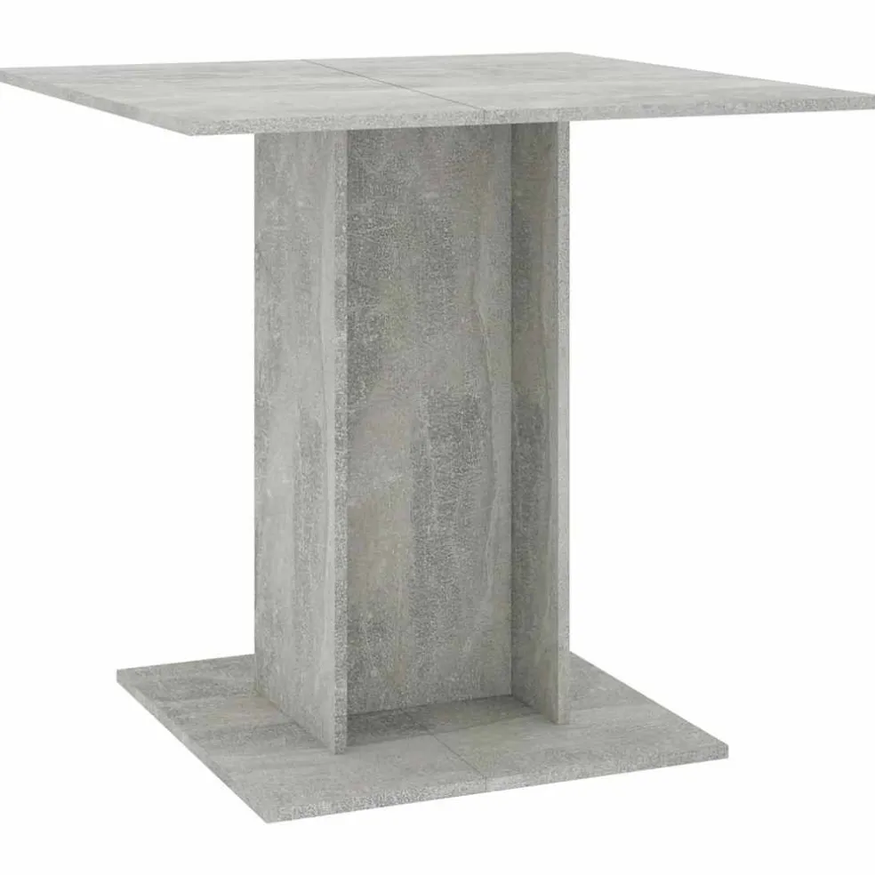 vidaXL Eettafel 80x80x75 cm bewerkt hout betongrijs