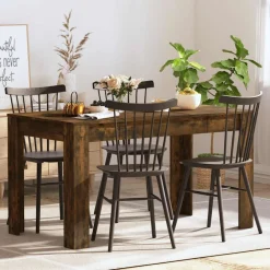 vidaXL Eettafel 140x74,5x76 cm bewerkt hout gerookt eikenkleurig
