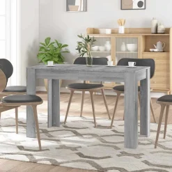 vidaXL Eettafel 120x60x76 cm bewerkt hout grijs sonoma eikenkleurig