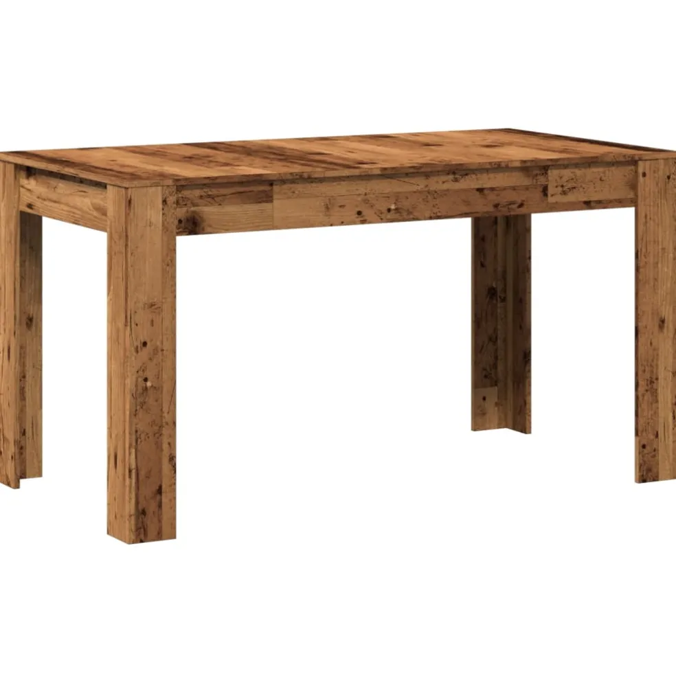 vidaXL Eettafel 140x74,5x76 cm bewerkt hout oud houtkleurig