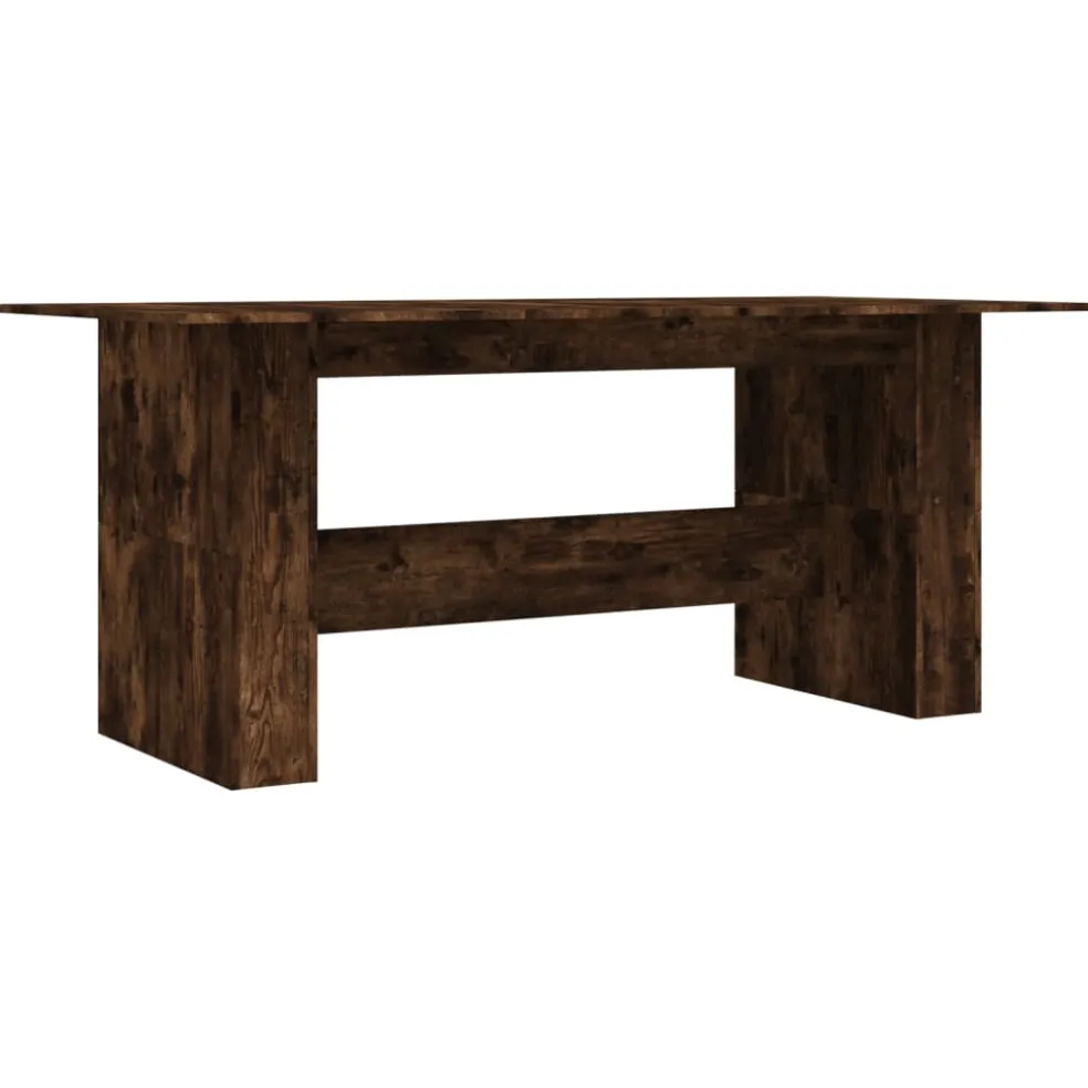 vidaXL Eettafel 180x90x76 cm bewerkt hout gerookt eikenkleurig